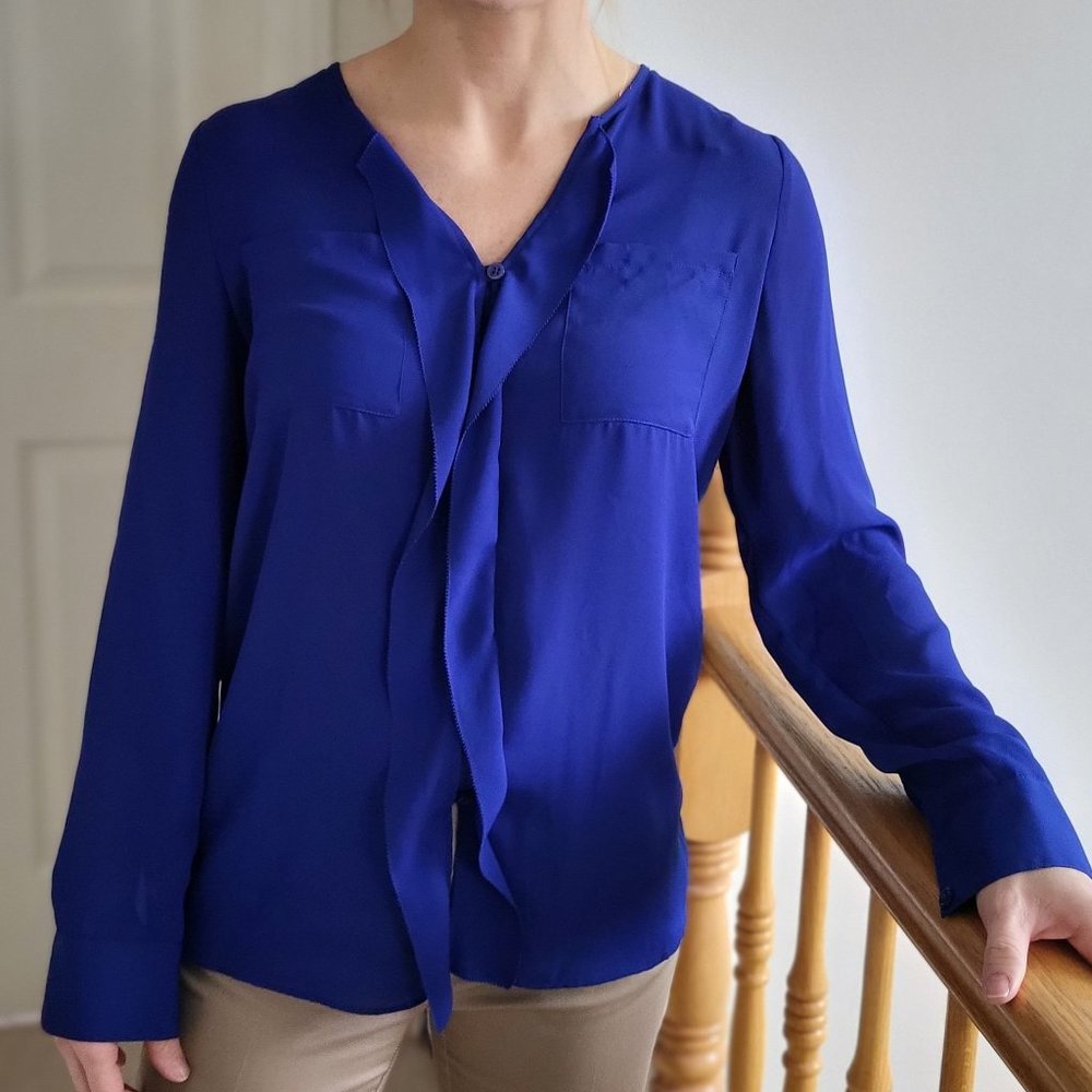 Royal Blue Button Up Blouse